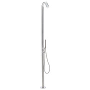 Set Doccia Miscelatore da Giardino per Esterni in Acciaio Inox Color Argento con Funzione Pioggia Moderno