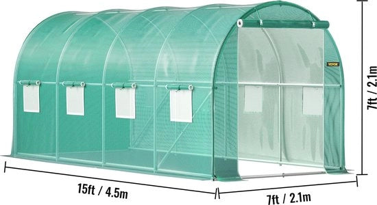 Tunnel per ingresso a piedi - Serra - Giardino - Serra - Orto - Serra - Serra - Struttura in acciaio galvanizzato e copertura impermeabile 4,87 m x 2,13 m x 2,13 m