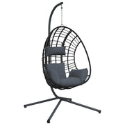 Sedia a Uovo Sospesa con Supporto Antracite Polyrattan/Acciaio CFW1949994