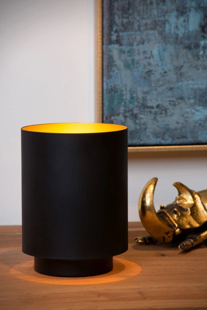 Lampada da tavolo Lucide Suzy in metallo nero/oro E14 40W