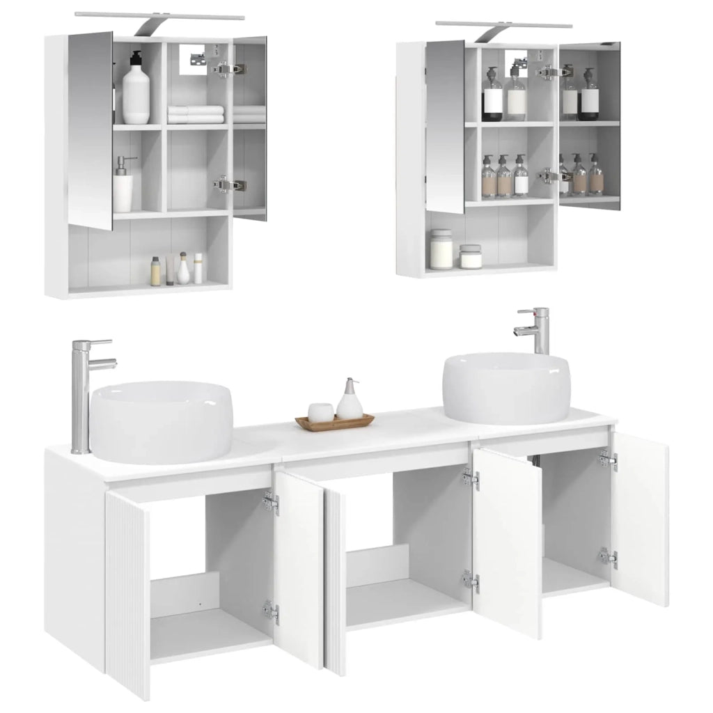 Set di Armadi da Bagno 5 pcs Bianco Legno ingegnerizzato 3406519