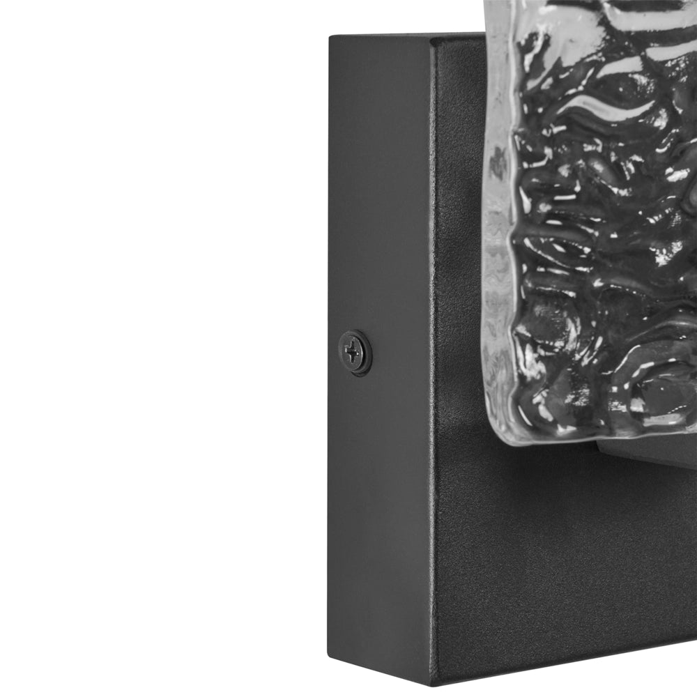 Set di 2 lampade da parete a LED per esterni in metallo, stile tradizionale, per ingresso e portico, nero