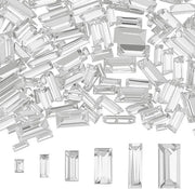 180 pezzi di cristallo di vetro lucido miniatura per decorazioni e accessori in 6 misure per DIY - cristalli senza buchi con retro con finitura argento.