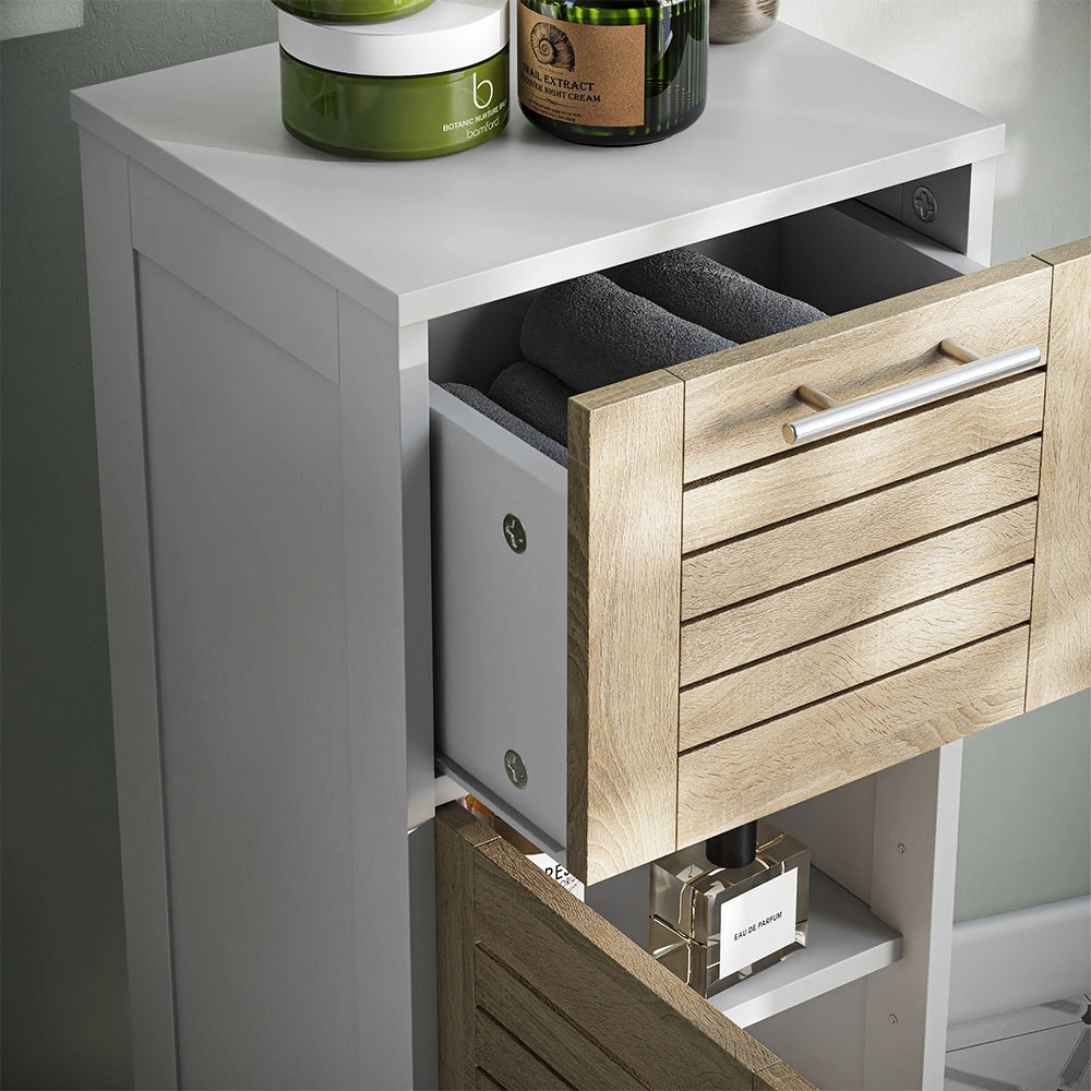 Vicco mobiletto bagno Bianco/quercia 35 x 80 cm con 1 cassetto