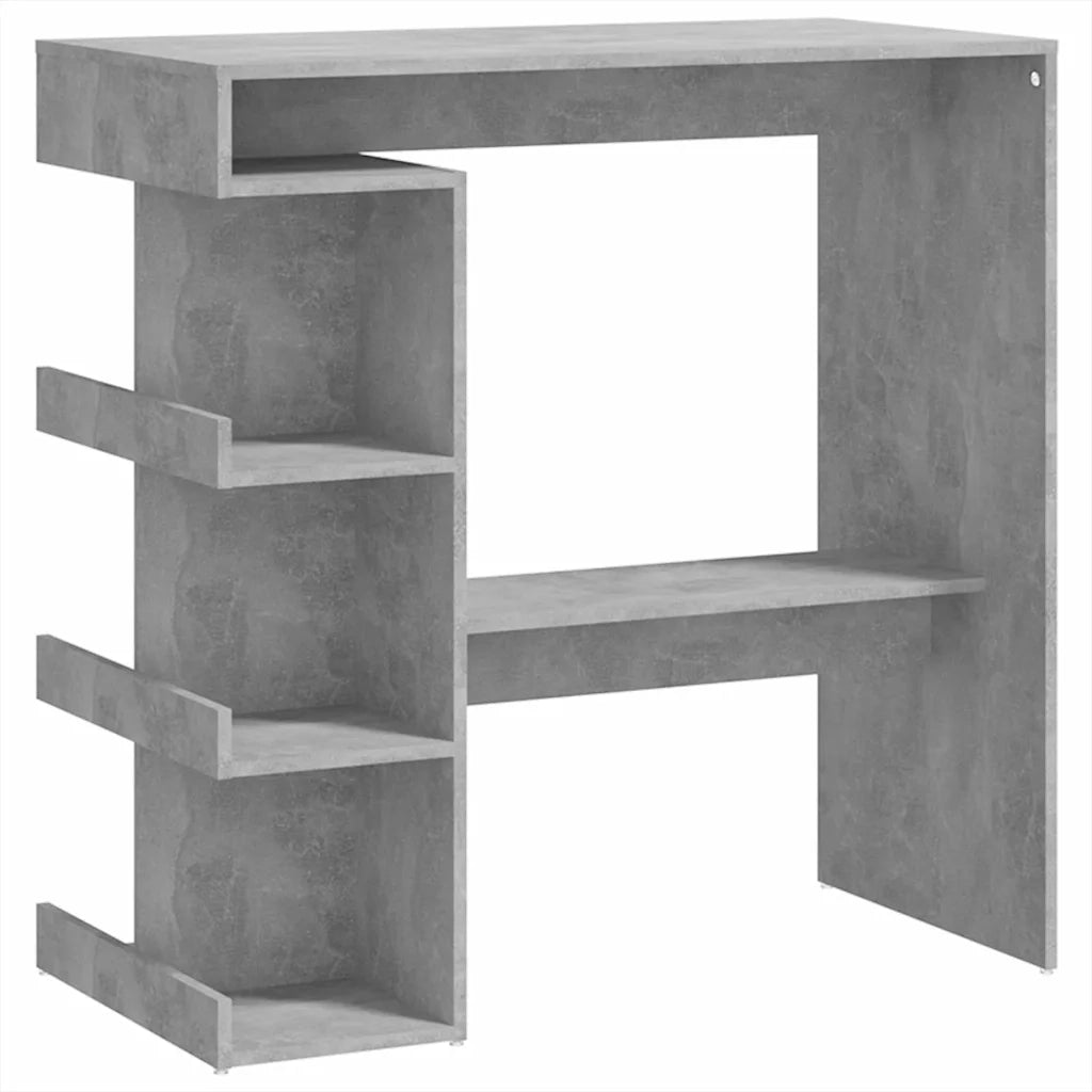 Tavolo Bar con Ripiani Grigio Cemento 100x50x101,5cm Truciolato 809453