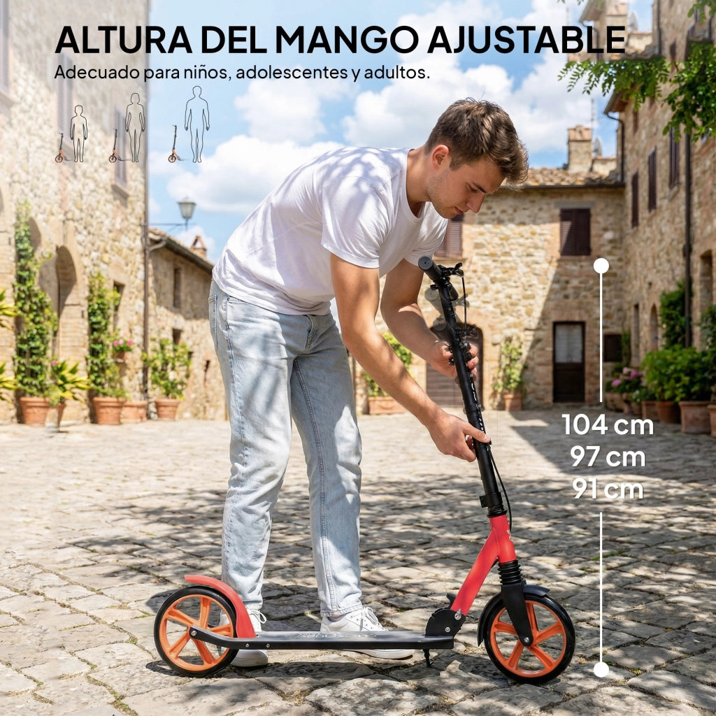 Monopattino Pieghevole per Adulti e Bambini ¨C zephmum ¨C 91,5x36,5x91-104 cm Rosso