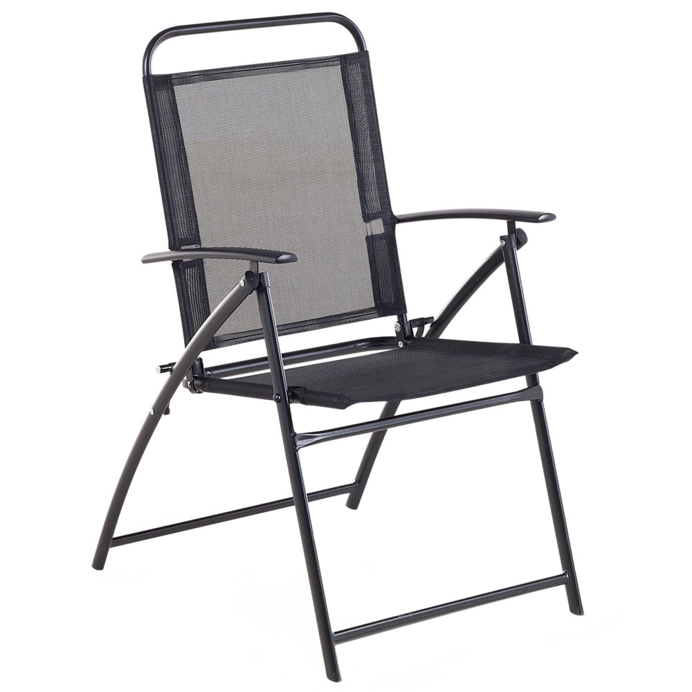 Set di 6 sedie da giardino con struttura in acciaio Nero pieghevole