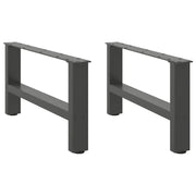 Gambe per Tavolino da Caff¨¨ Antracite 2 pz | Piede del tavolo 60x(30-31) cm Acciaio