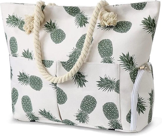 Borsa da spiaggia XXL, 30 litri, grande borsa a spalla con chiusura a righello e tasca per scarpe, borsa da spiaggia impermeabile, borsa da spiaggia per spiaggia, viaggio, piscina, shopping