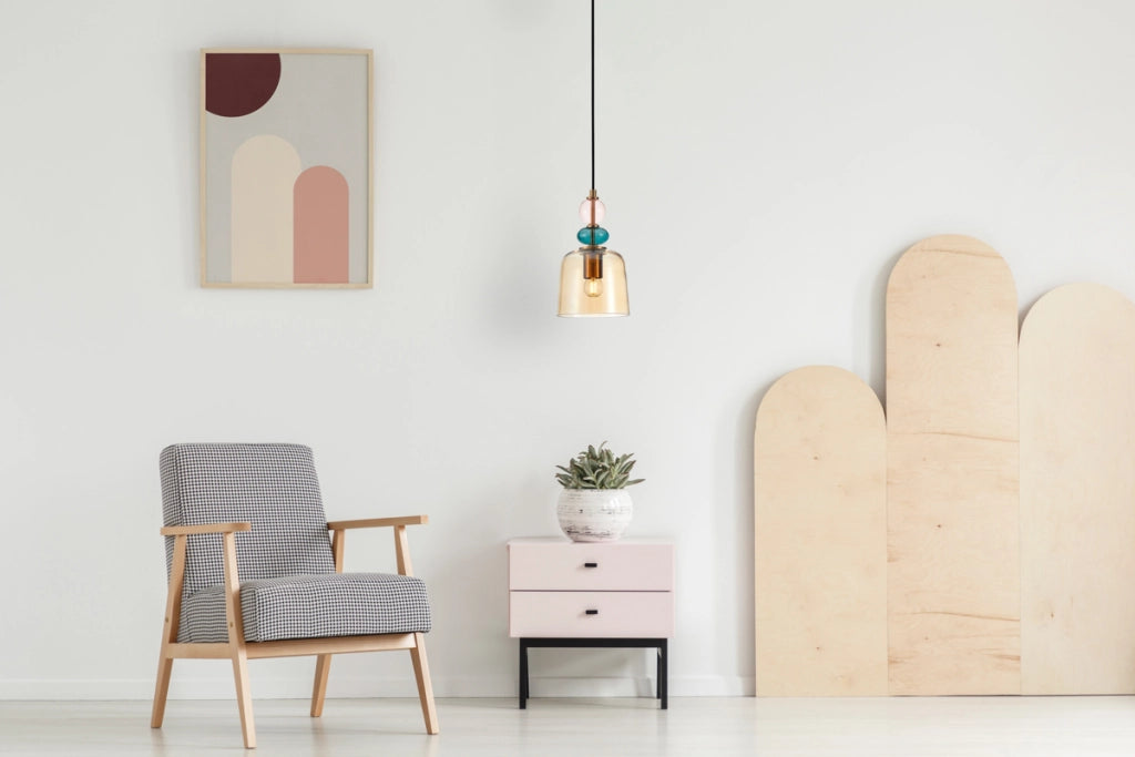 Lampada a sospensione Italux Namos vetro ambra E27 40W