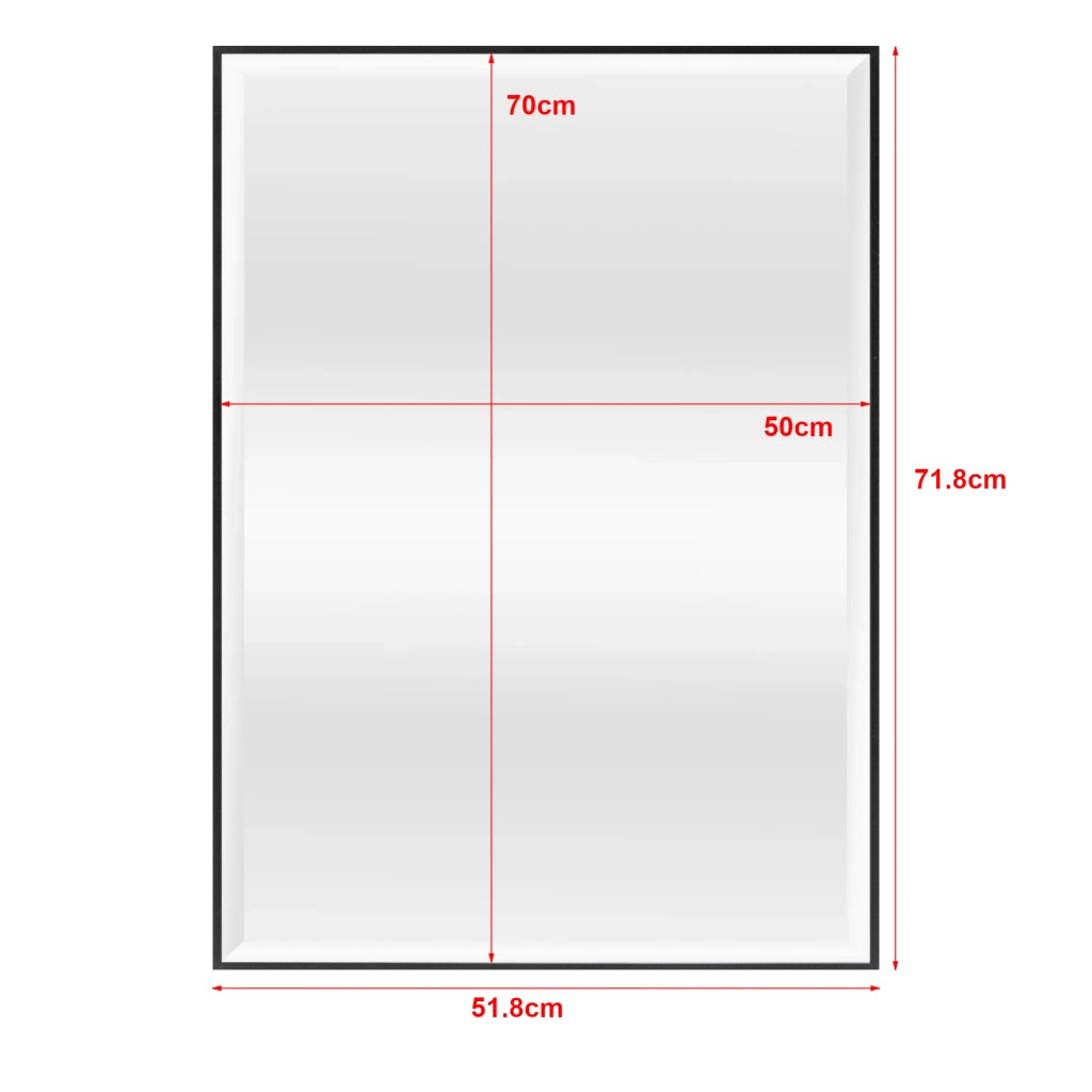 Specchio da parete rettangolare 72 x 52 cm nero 03_0007926