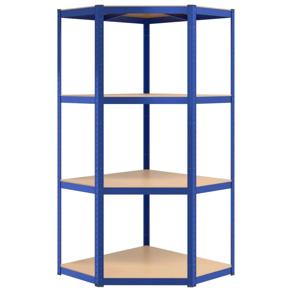 Scaffali a 4 Ripiani 2 pz Blu in Acciaio e Legno Multistrato 3154147