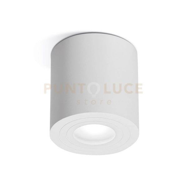 GES1073- PLAFONIERA ALLUMINIO BIANCO TONDA 1 LUCE ATTACCO GU10 D.9CM