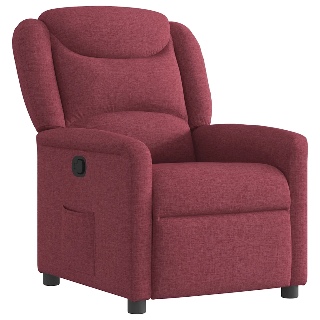 Divano Sedia-Poltrona Reclinabile in Tessuto Rosso Vino 543791