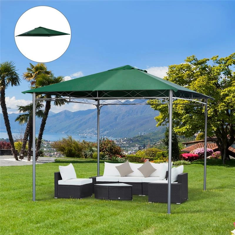 TETTO DI RICAMBIO PER GAZEBO DA GIARDINO 3X3M IN POLIESTERE, VERDE
