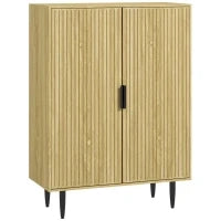 Scarpiera Salvaspazio per 15 Paia di Scarpe con 4 Ripiani Regolabili, 80x38x110cm, Rovere