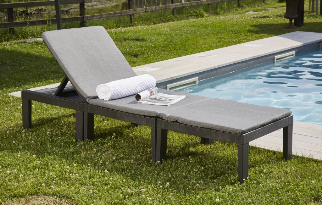Salottino Outdoor Aixela, set Salotto da Esterno 2 Posti Made in Italy, Nero Antracite
