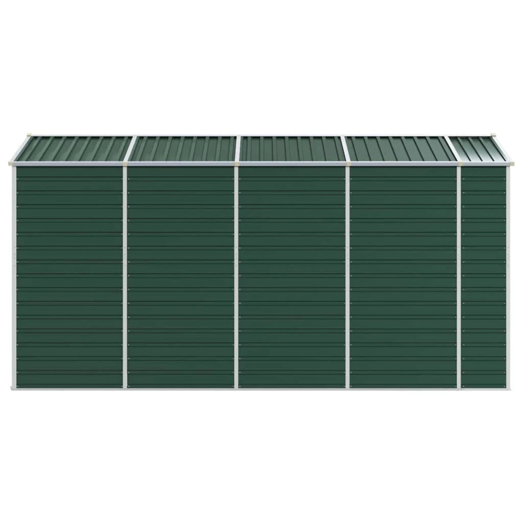 Casetta da giardino cabina ripostiglio casetta da esterno robusta casetta per attrezzi 191 x 385 x 198 cm acciaio zincato verde 02_0022350