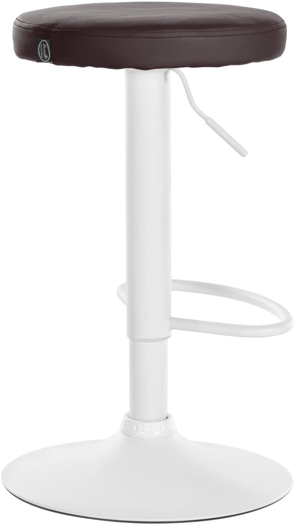 Set di 2 sgabelli da bar Ponte in similpelle marrone,Metallo bianco opaco