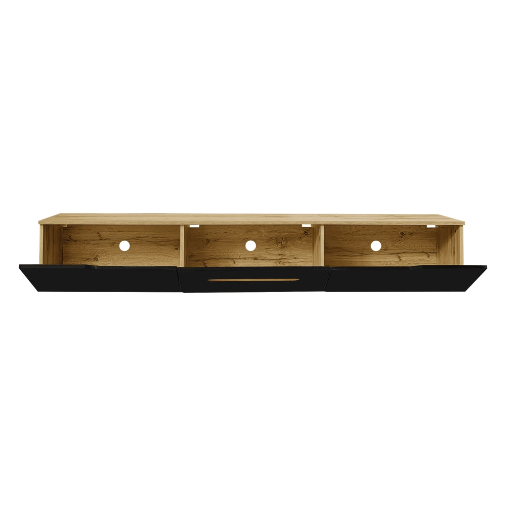 Mobile TV con LED 16 Colori a Parete ¨C MINIMAL ¨C Bianco Lucido 180 cm