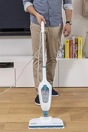 Black & Decker FSMH13E5 Pulitore a vapore Bianco, Blu