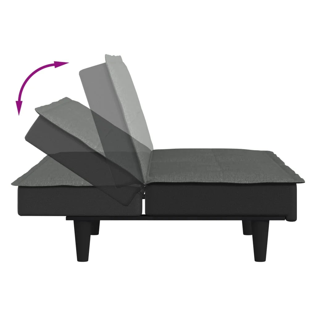 Divano letto 200 x 89 x 70 cm tessuto grigio scuro 02_0020410