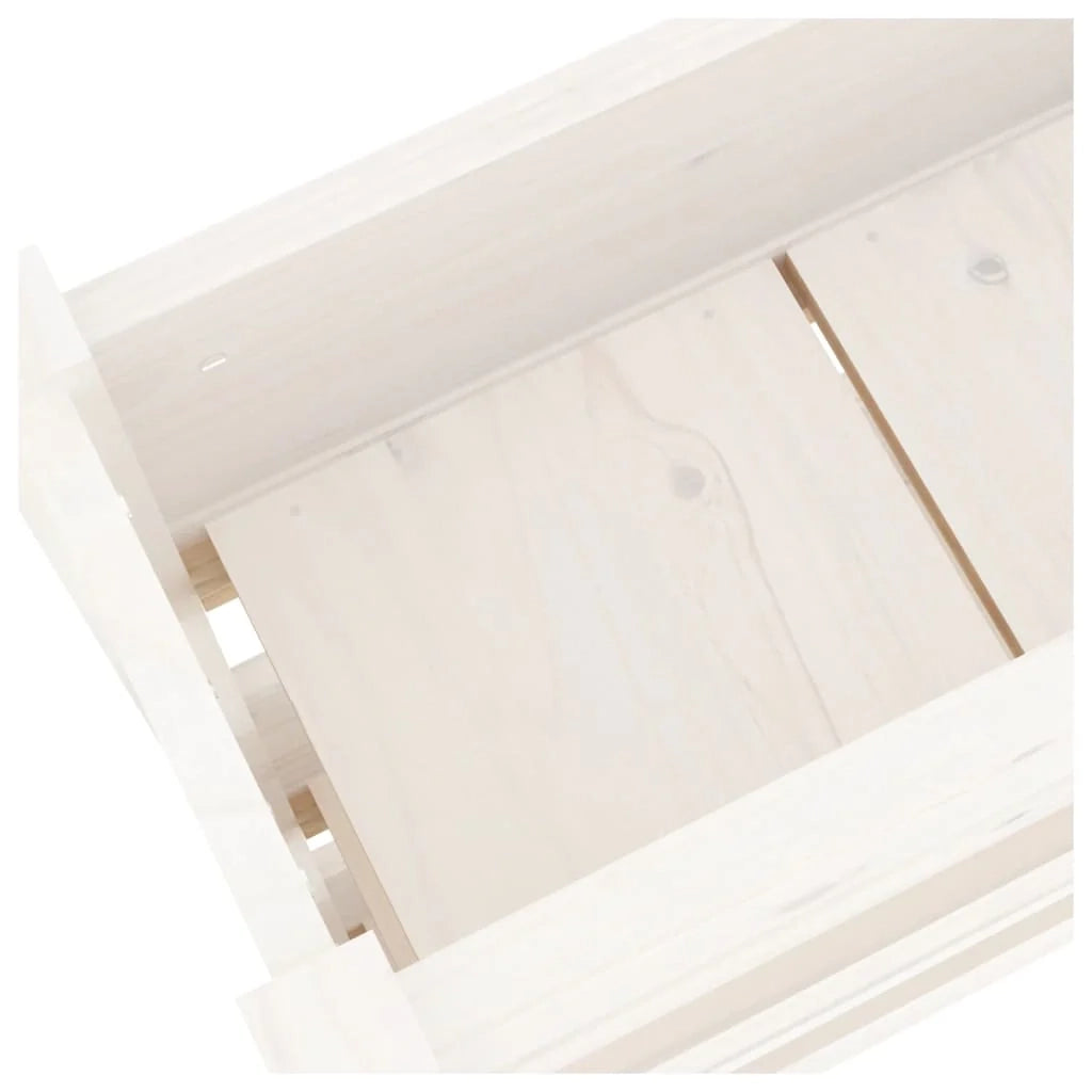 Fioriera rialzata per piante e fiori terrazza giardino 77 x 25 x 104,5 cm legno massello di pino bianco 02_0037845