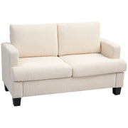 Divano 2 posti con cuscini amovibili ¨C Minimal ¨C Tessuto chenille beige 120 cm