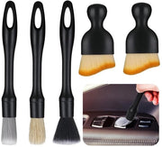 Set di 5 spazzole per auto, spazzola per pulizia interno, morbida spazzola per pulizia di polvere, senza graffi, per pulizia auto e manutenzione auto