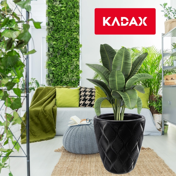 Vaso da fiori KADAX con inserto 32 cm, copertura in plastica alta