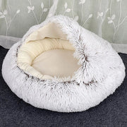 Trade Shop - Sacco A Pelo Semi Chiuso Pelliccia Sintetica Morbido Per Gatti Cani Marrone 65cm -