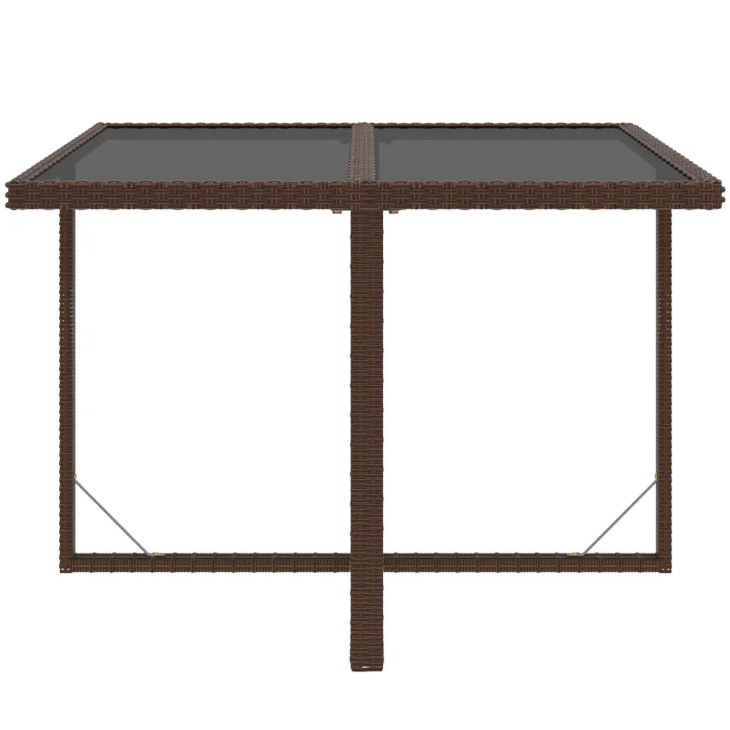 Set da Pranzo da Giardino 5pz | Set Salotto da Giardino con Cuscini in Polyrattan Marrone