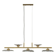 Lampadelle Ario Emily 5 Luci Vetro Grigio cm 100x24x18