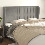 Testiera ad Orecchio-Testata con Orecchie Grigio Chiaro 203x23x118/128 cm in Velluto 556304