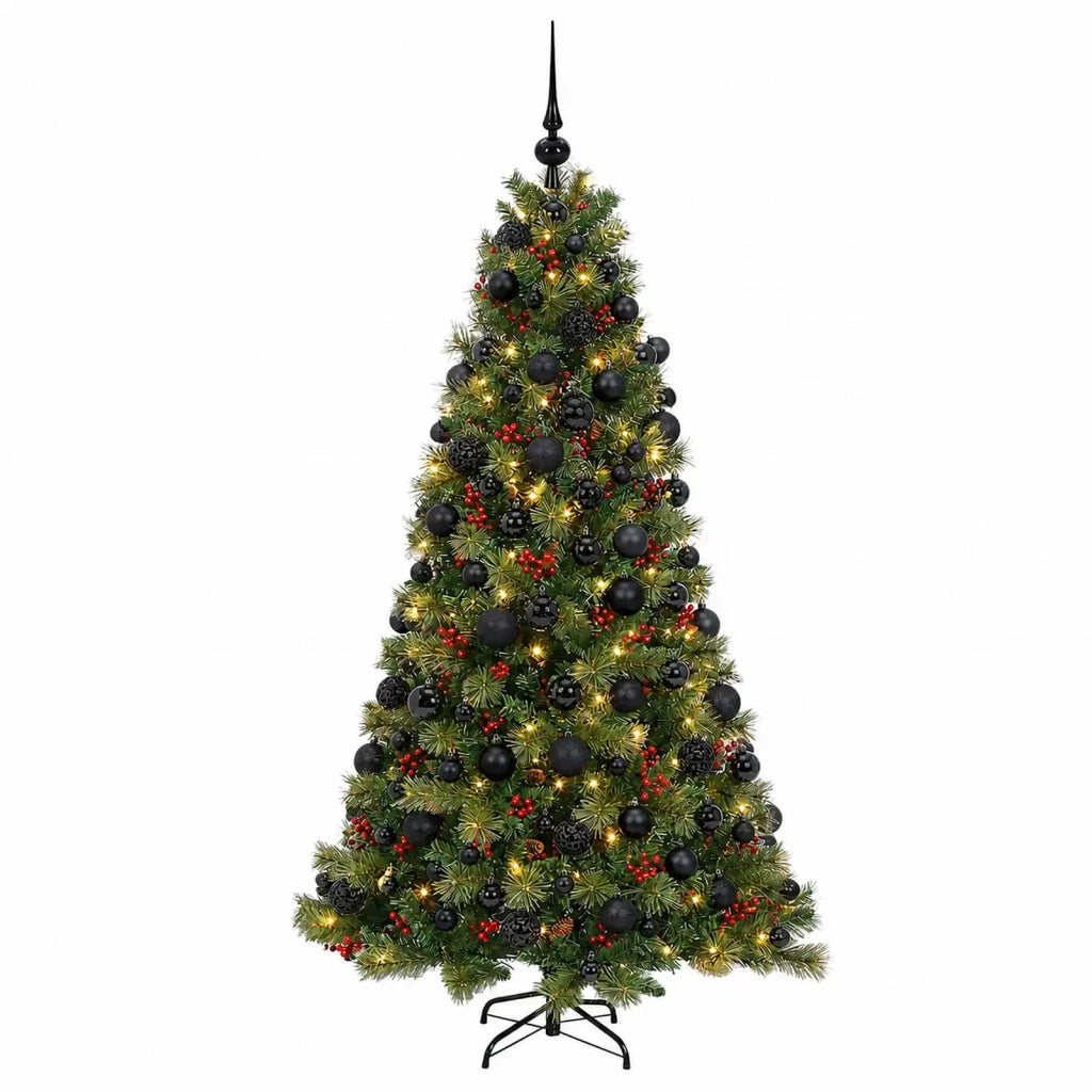 Albero di Natale artificiale con palline 180 cm 300 LED 3466430