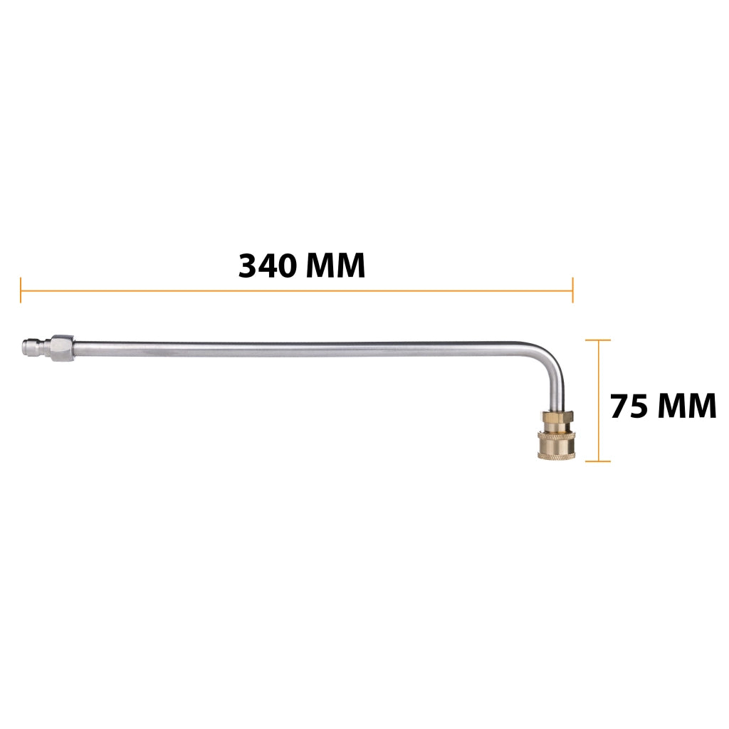 Lancia Alta Pressione 1/4" 34cm 90° – Qualità e Durata | Max 250 Bar, 60°C | Compatibile con Rosfix, Lavor