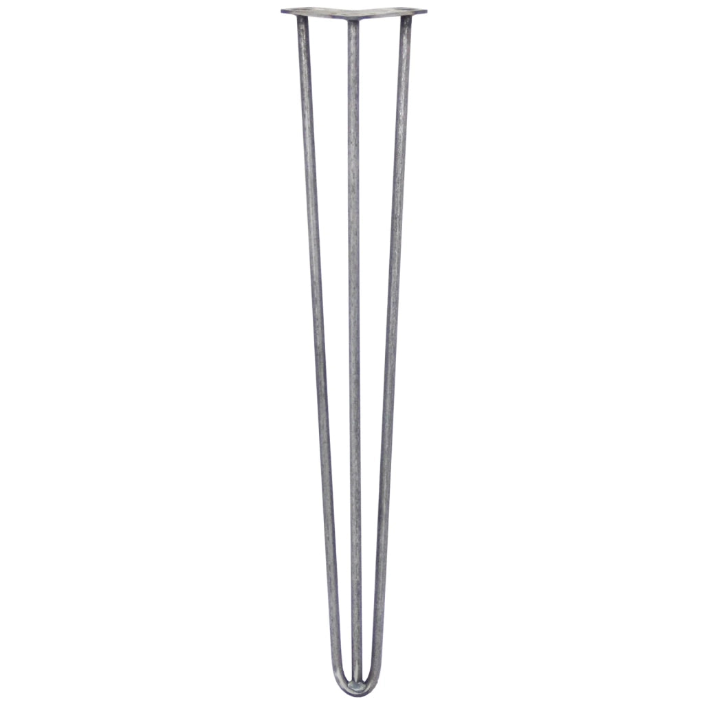 4 Gambe per Tavolo a Forcina SkiSki Legs 71cm Acciaio Naturale 3 Rebbi 12mm