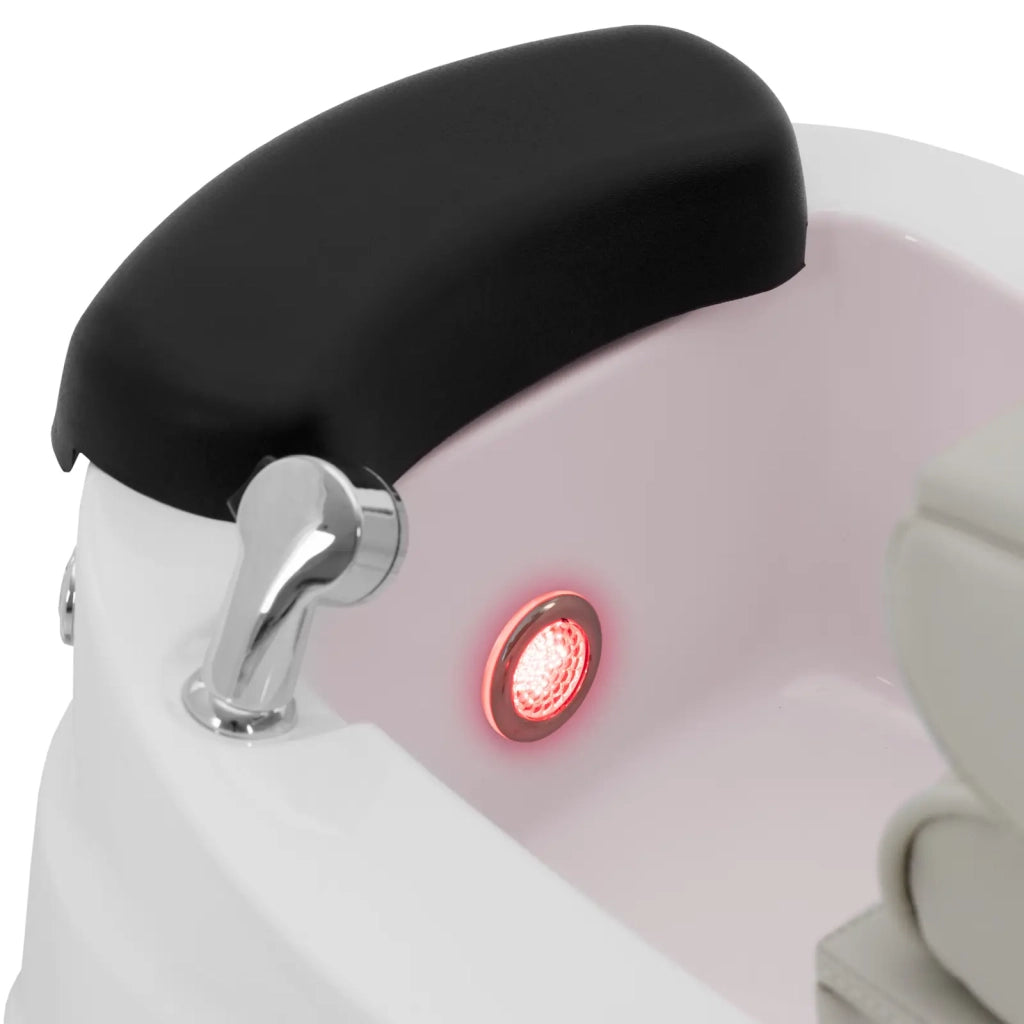 Poltrona pedicure elettrica con pediluvio illuminato e funzione massaggio 105 watt 150 kg beige/bianco 14_0009022