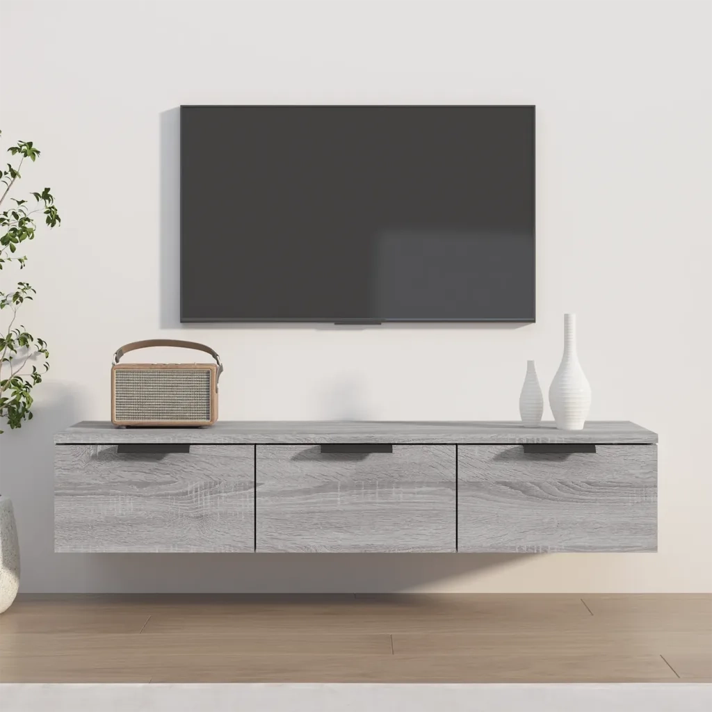 Armadietto a Muro Grigio Sonoma 102x30x20 cm Legno Multistrato cod mxl 33458