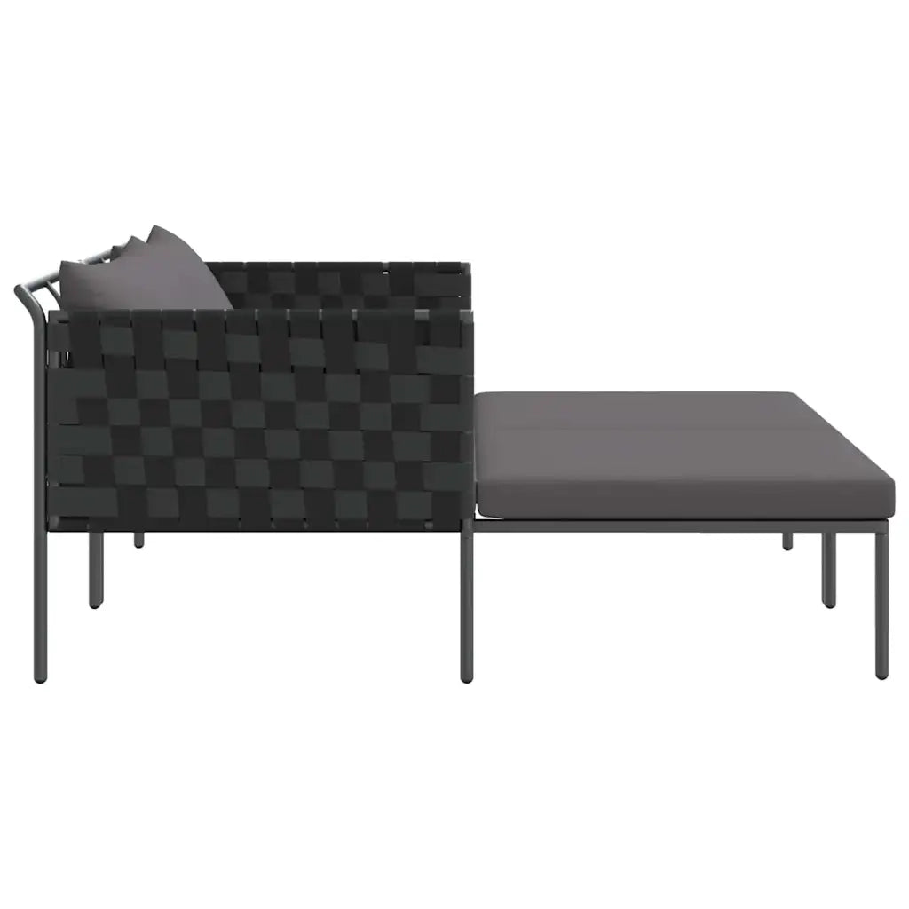 Lettino da Sole con cuscino Antracite 153 x 115 x 69.5 cm 42004135