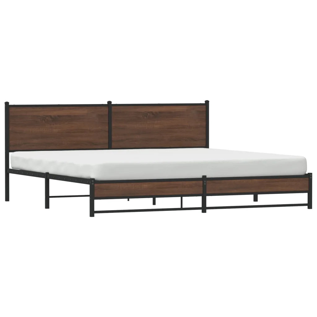 Giroletto senza Materaso in Metallo Rovere Marrone 193x203 cm 3301411