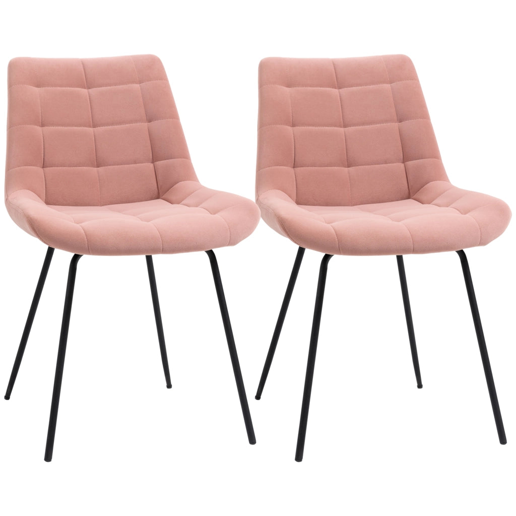 Set 2 Sedie da Pranzo Retr¨° ¨C zephmum ¨C Velluto Rosa 50x61x79 cm