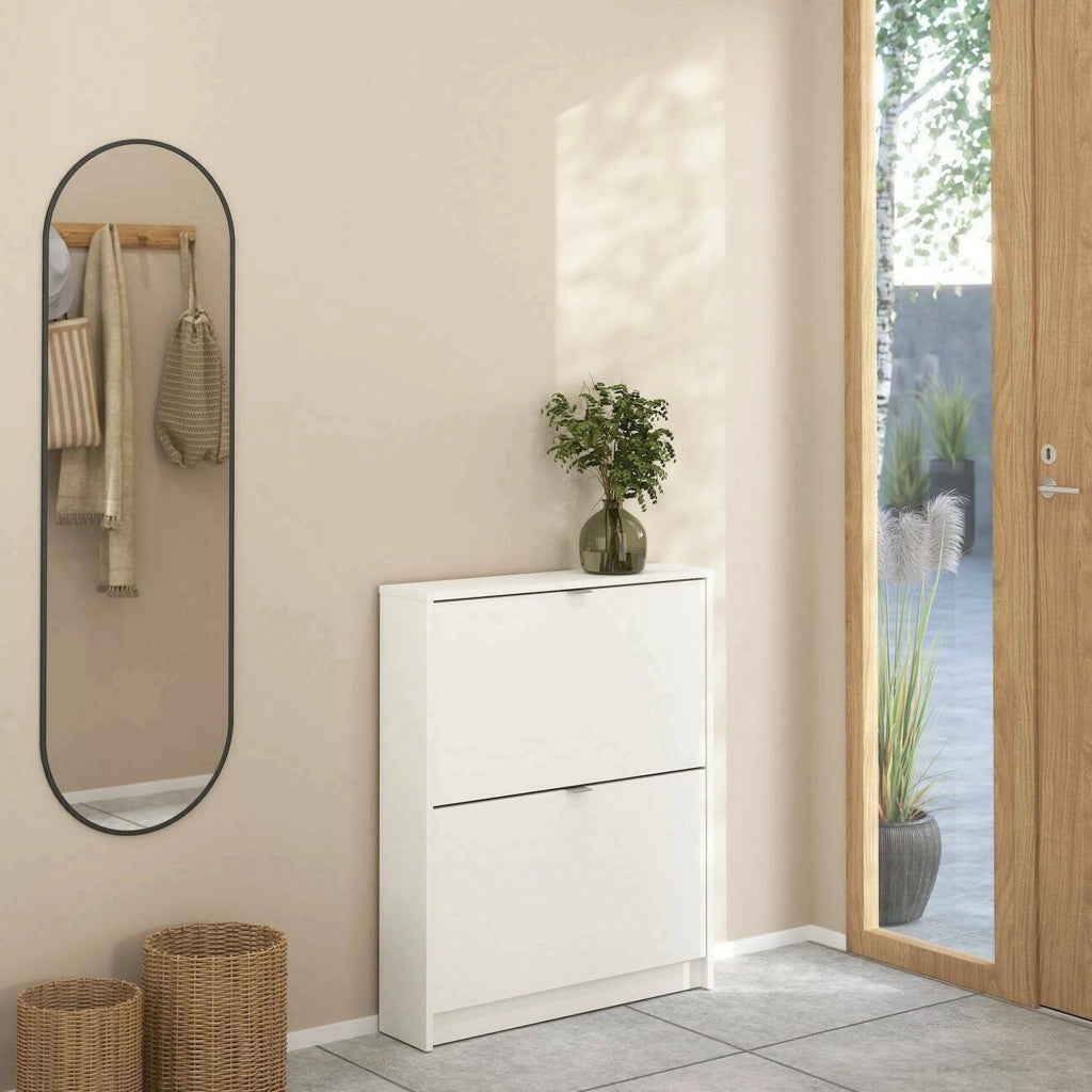 Scarpiera Turchese, Mobile portascarpe, Armadio da ingresso multiuso, Mobiletto per calzature, 70x17 h85 cm, Bianco