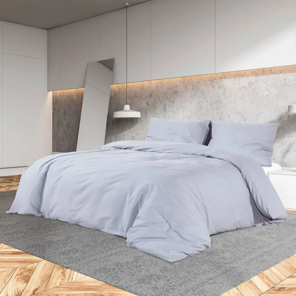 Set Copripiumino Grigio 240x220 cm in Microfibra Leggera CFW7693585