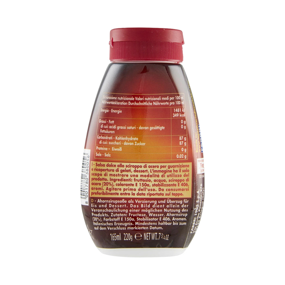 Fabbri acero salsa sciroppo d'acero top per pancake e yogurt 6 da 220 grammi