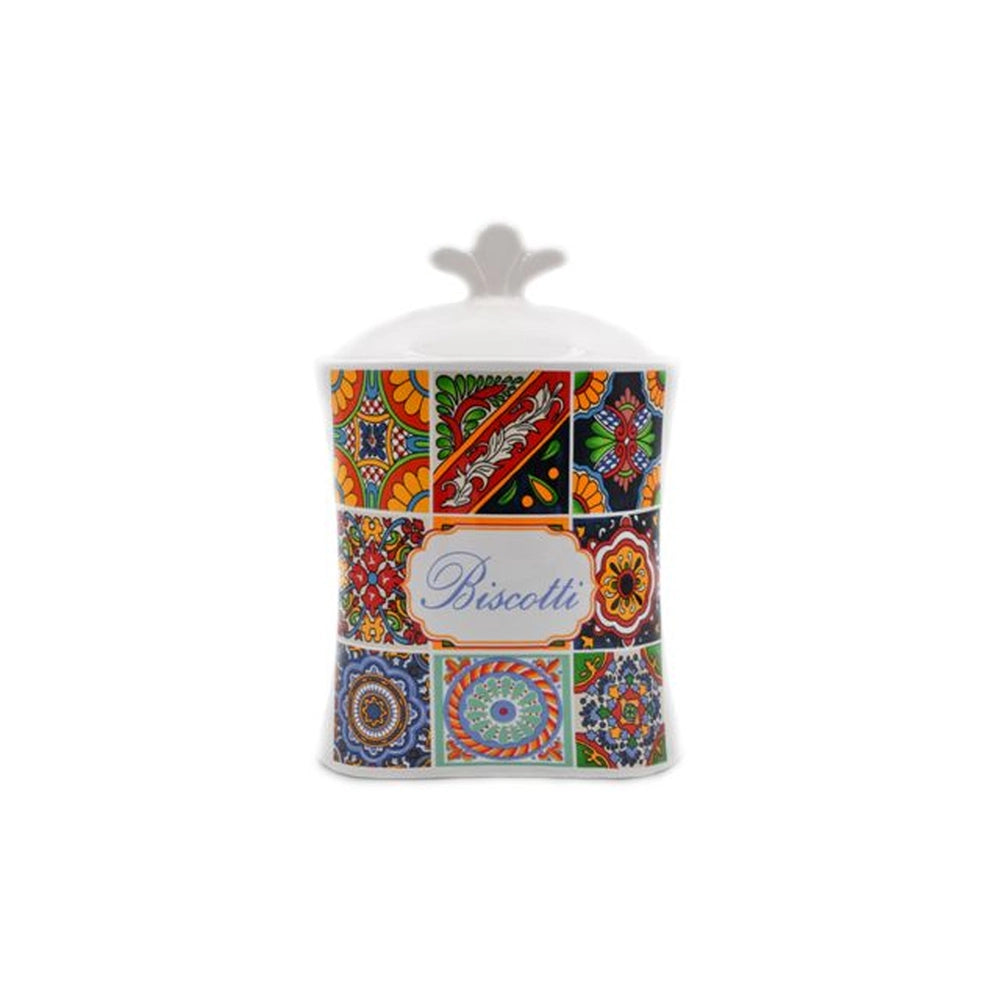 Barattolo Contenitore Biscottiera in Ceramica da Cucina Decoro Sicily
