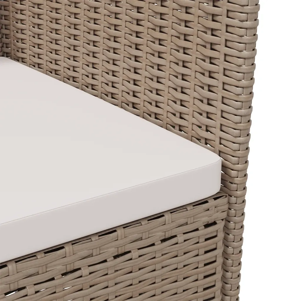 Sedie da Giardino con Cuscini 2 pz | Sedie da Esterno in Polyrattan Beige