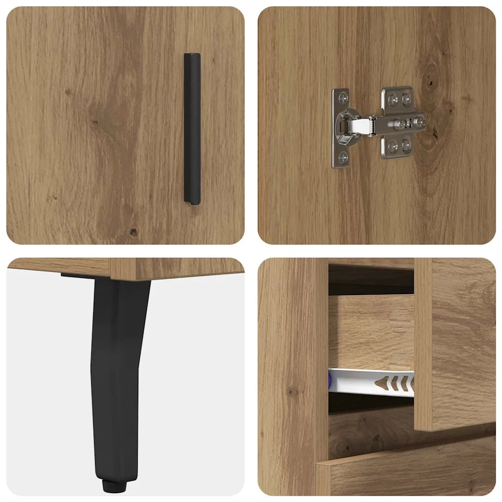 Credenza con Cassetto-Buffet-Armadio da cucina Rovere artigianale 69,5 x 34 x 90 cm 164387