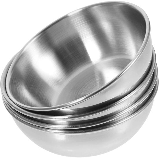 Scatola per Immergere in Acciaio Inossidabile - 4 Pezzi - Profonda e Ampia - Per Salse e Spezie - Sostenibile e Leggero - Scatola per Immergere