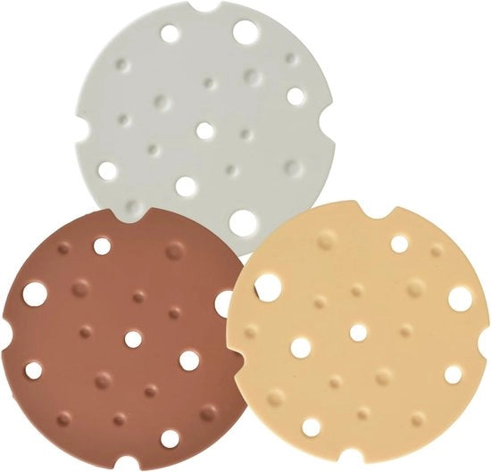 Set di 3 Impacchi a Silicone - Dischetti di Resistenza al Calore - Colori a Tavola per Impacchi per Piani Cotti, Teiere, Piani Fritti e Accessori da Cucina